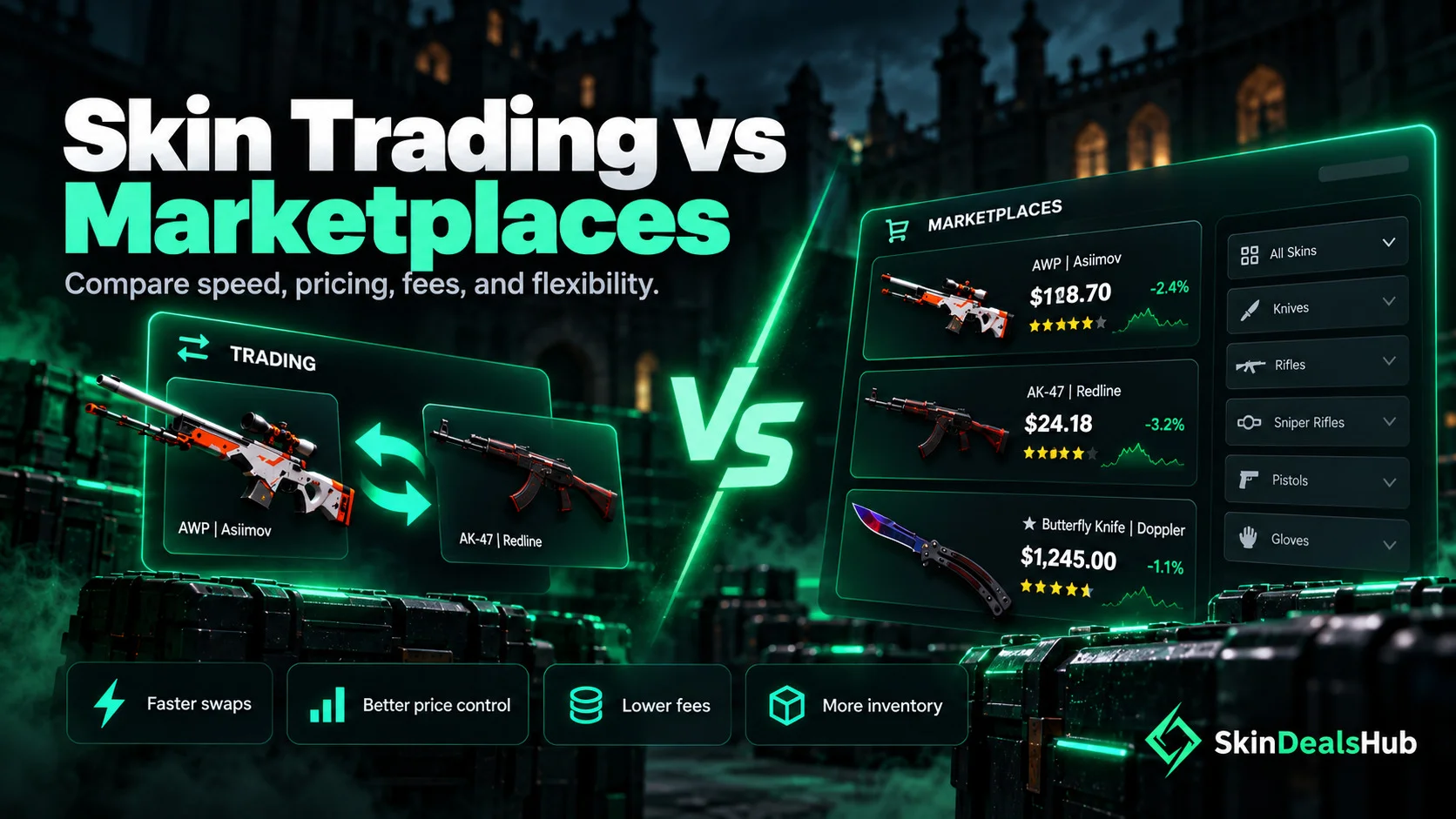 CS2 skin trading versus marketplaces comparison